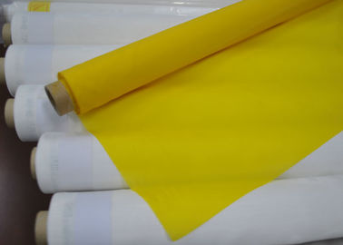 Serigrafi için Düşük Uzama Polyester İpek Cıvata Bezi, Beyaz / Sarı Renk